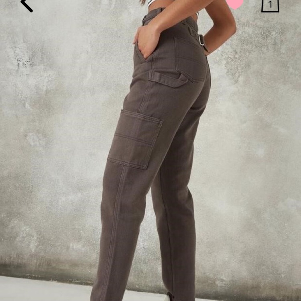 NEW MISSGUIDED grey tab detail mom jeans